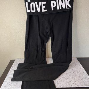 Womens Small short Pink boot cut leggings